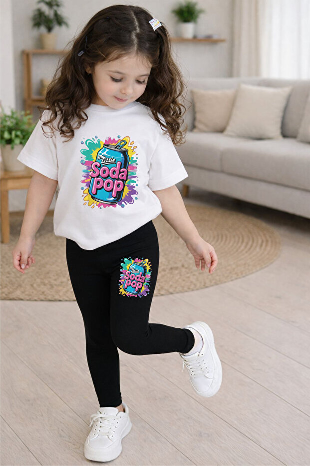 Soda Pop Printed Top and Bottom Set T-Shirt Leggings