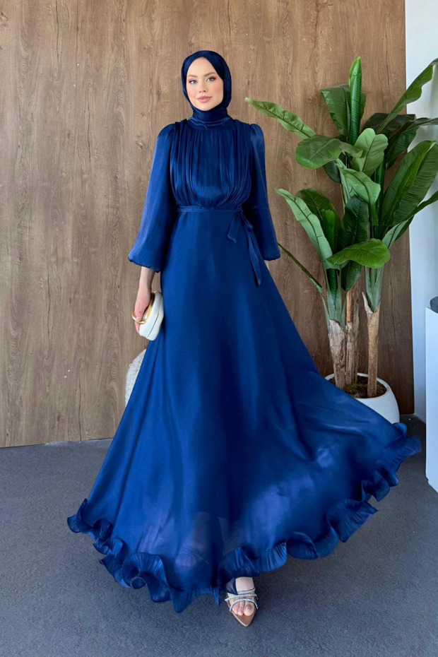 Çeman Evening Dress Cobalt Blue