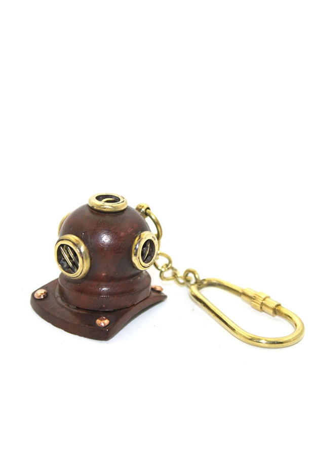 Brass Diver Head Keychain 2140c