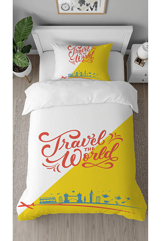 World Travel Cities Paris Patterned Design Digital Printed Special Design Sheetless Duvet Cover Set