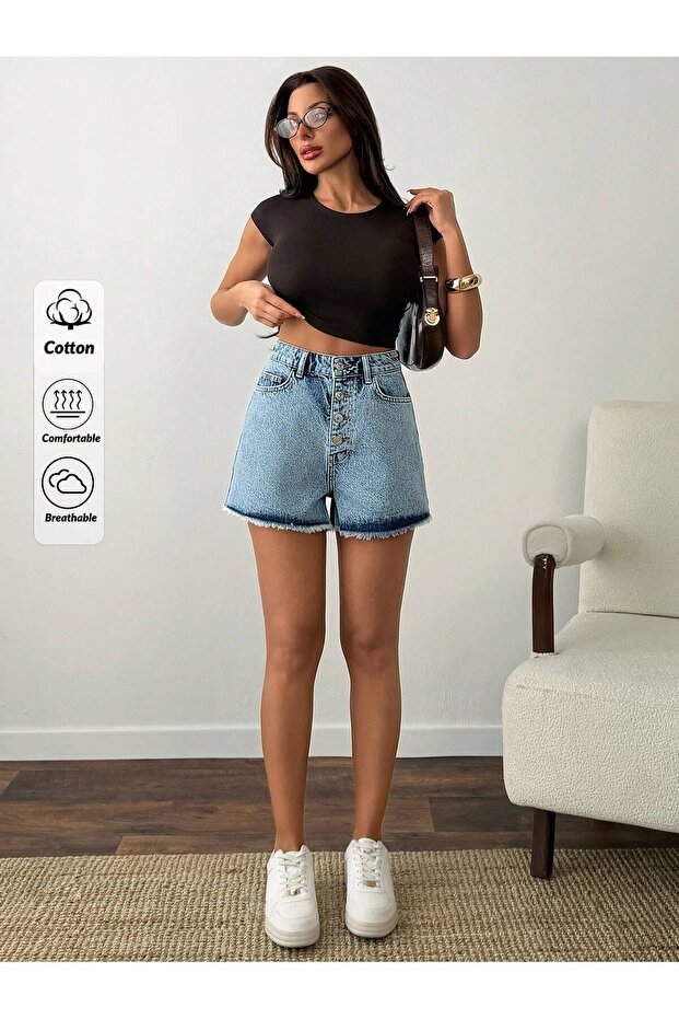 Kot Şort Denim Şort - 1