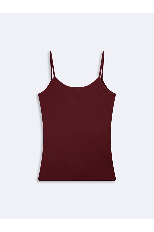 İnce Askılı Basic Bordo Atlet - 3