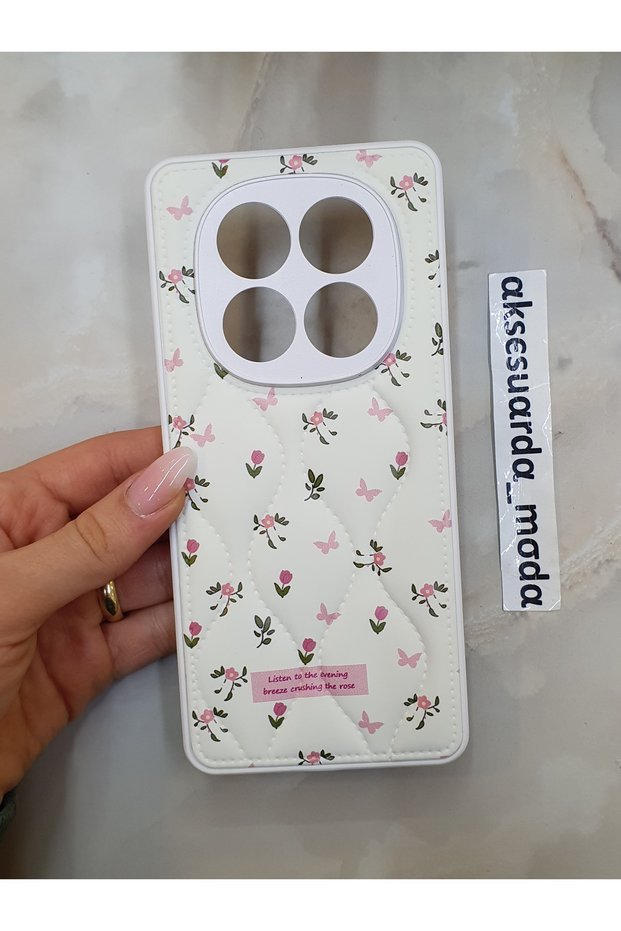 Redmi Note 14 Pro 4g Compatible Quilted Floral Pattern Puff Case