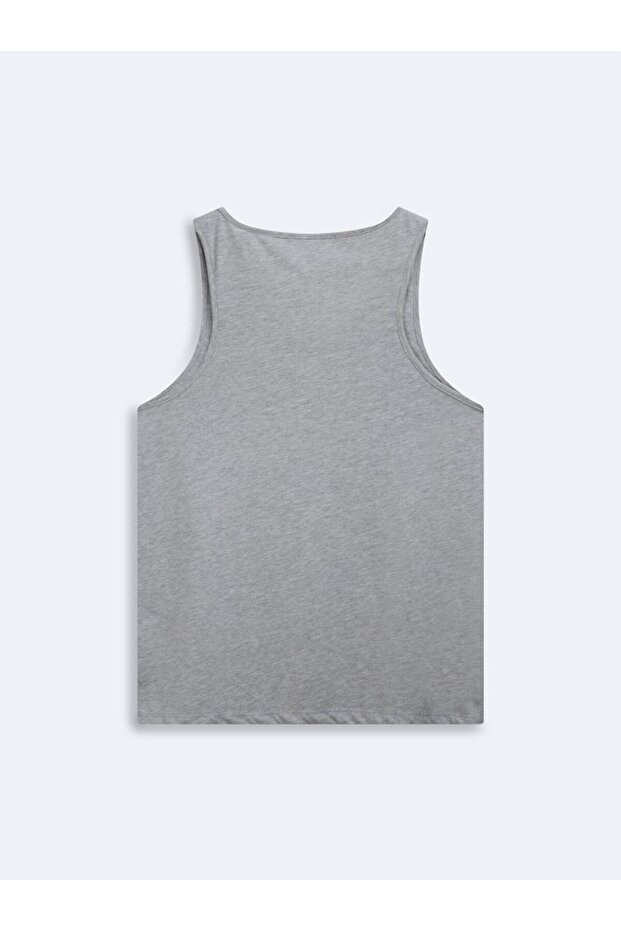 Minimal Baskılı Gri Atlet - 2