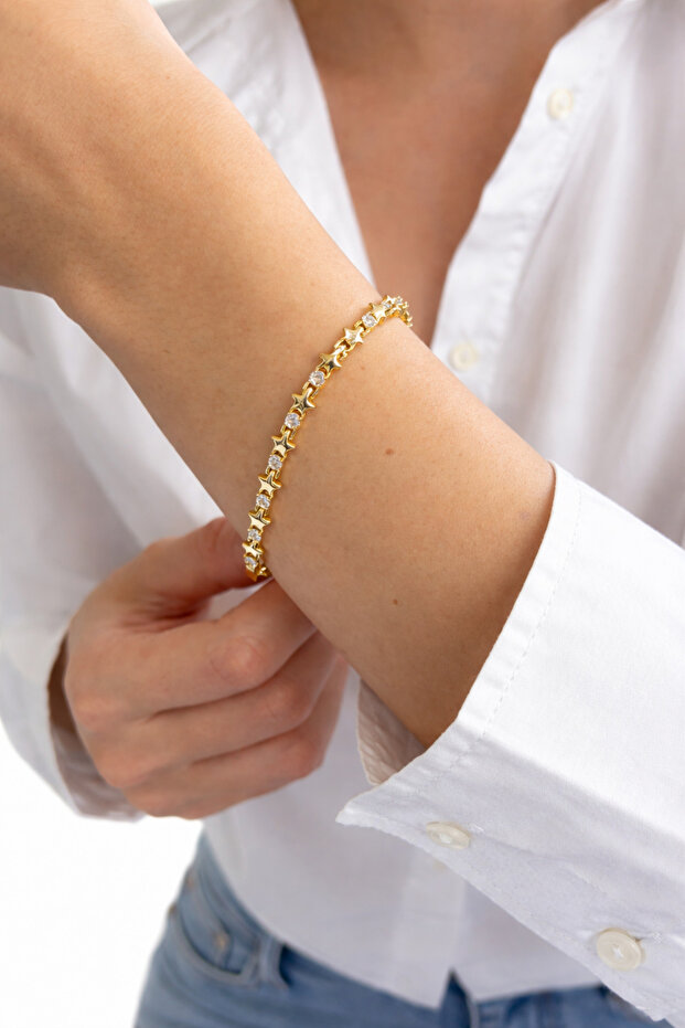 Star and Zircon Stone Detailed Bracelet