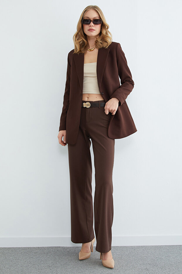 Basic Tek Düğmeli Blazer Ceket - 2