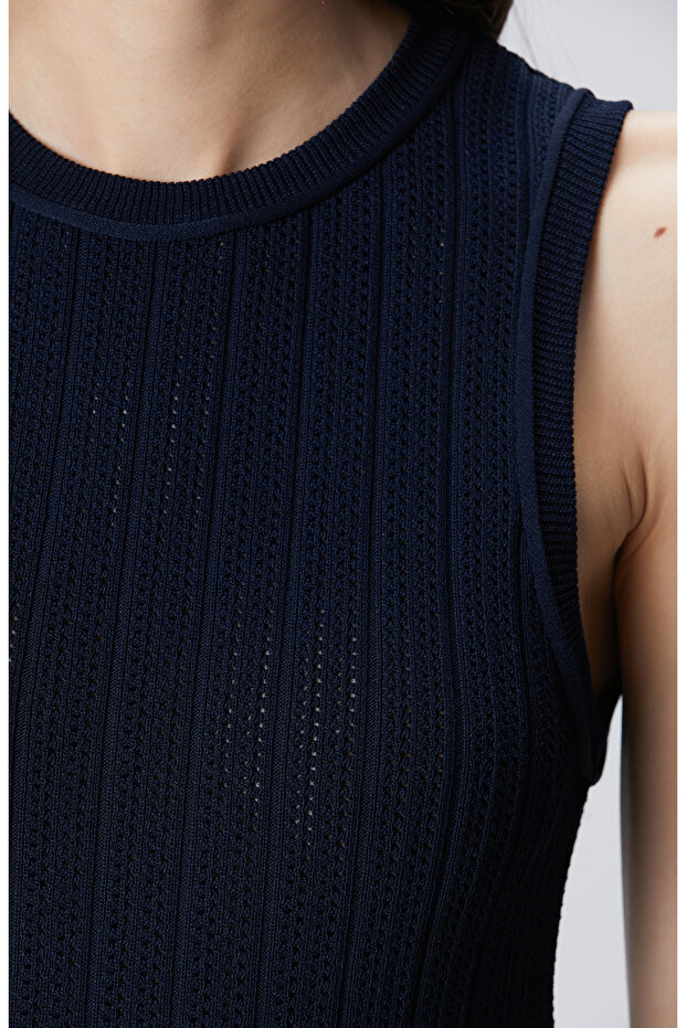 Lacivert Basic Triko Kazak - 6