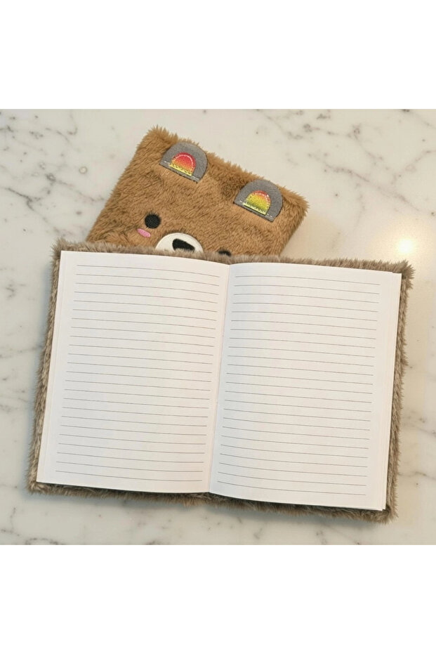 Cute Plush Striped Notebook - 2