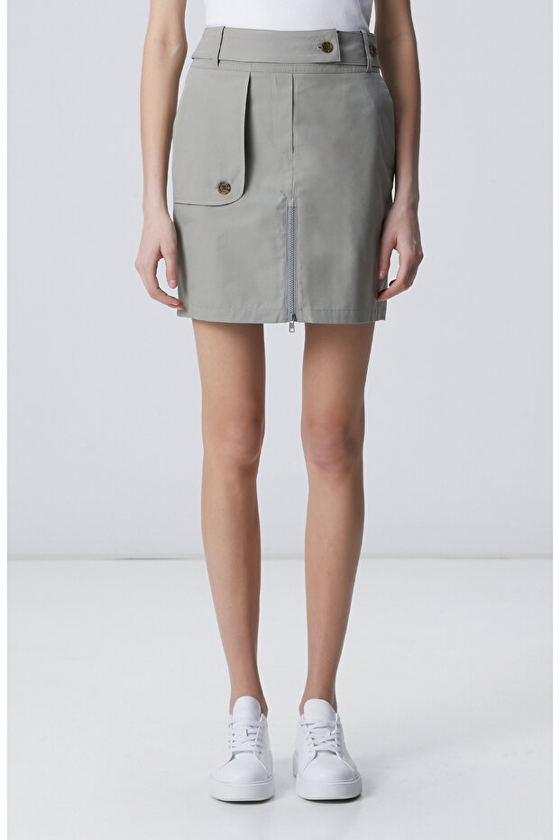 Açık Haki Mini Etek - 2