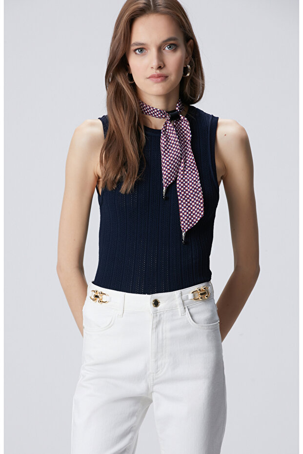 Lacivert Basic Triko Kazak - 1