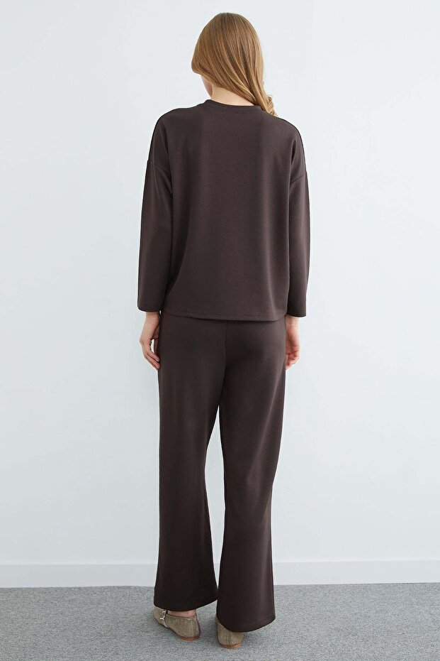 طقم مودال أساسي بأكمام طويلة مكون من قطعتين - 8