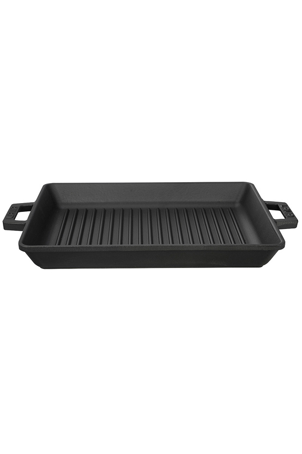 Casting Rectangular Grill Pan Cast Iron Solid Double Handled Dimensions 26x32cm. - 1