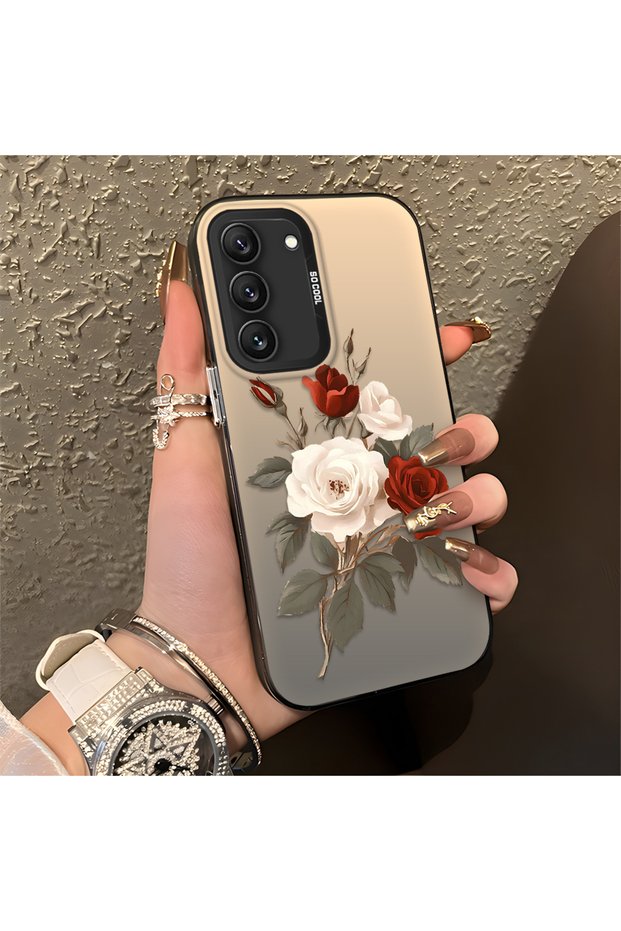 Samsung Galaxy S22 Compatible Luxury Rose Patterned High Quality Phone Case