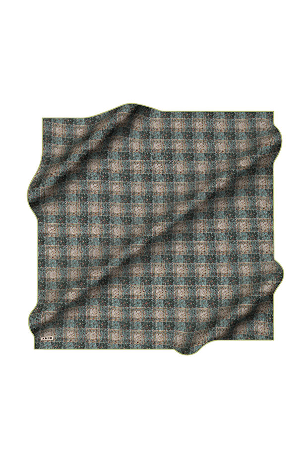 Dark Green 90X90 Silk Crepe Satin Scarf