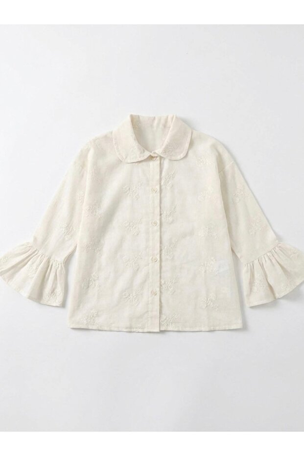Girl's Embroidered Sleeve Detailed Shirt