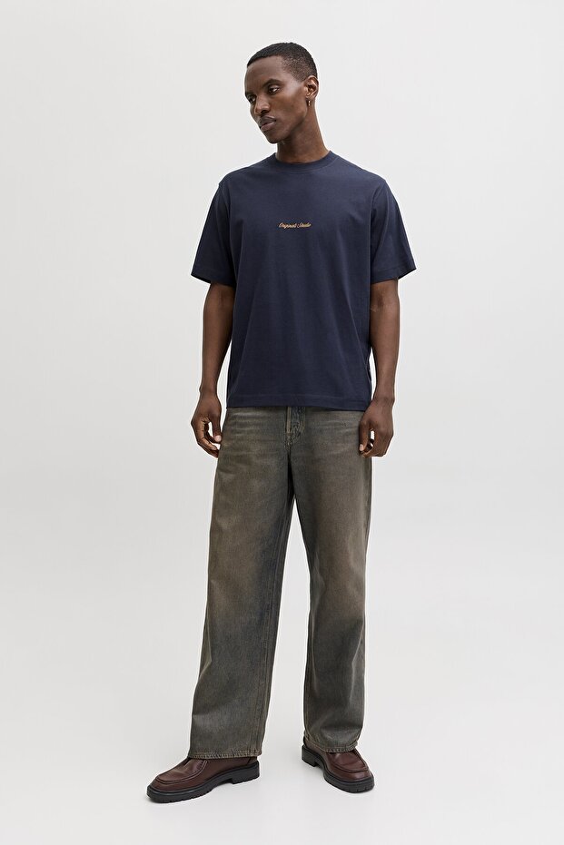 Jornorrebro Emb Tee Ss Crew Neck Noos Erkek T-Shirt 12282892 Sky Captain - 3