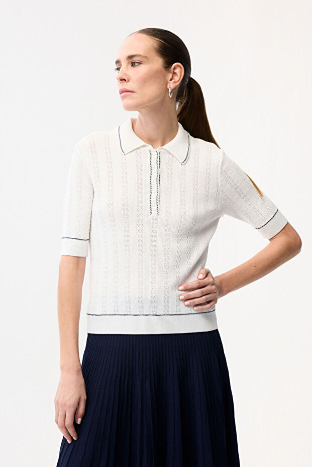 Erkek Yaka Triko Bluz - 4