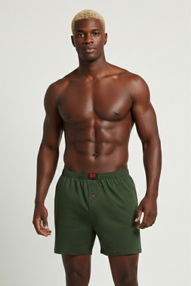 Men's 3-Pack Combed Cotton Buttoned Boxers - 2