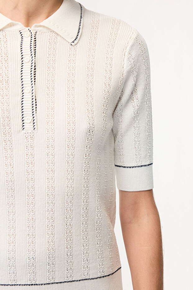 Erkek Yaka Triko Bluz - 2