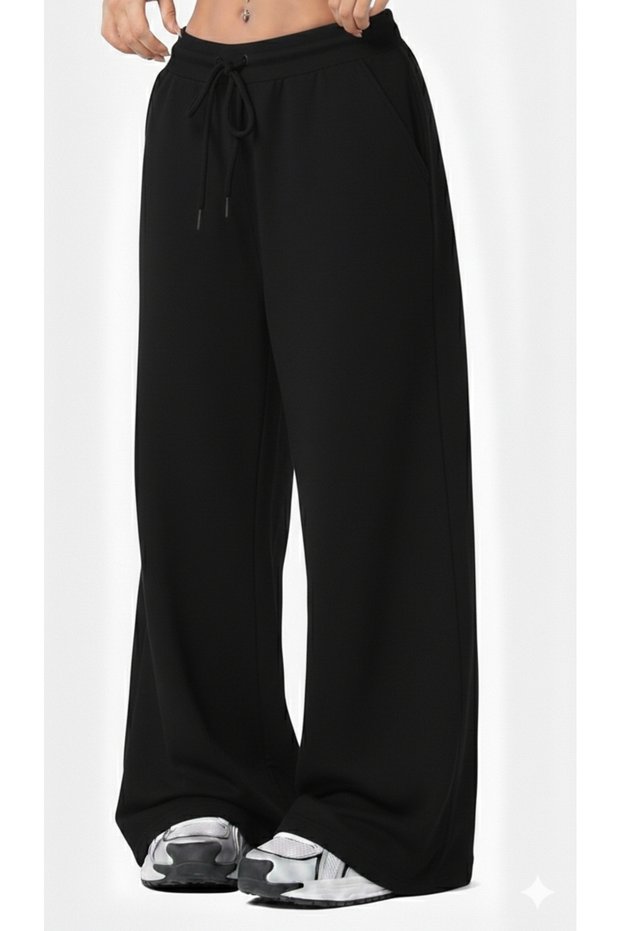 Sweatpants - Loose Fit - High Waist - Baggy - with Pockets - Casual - Comfort & Modern Style