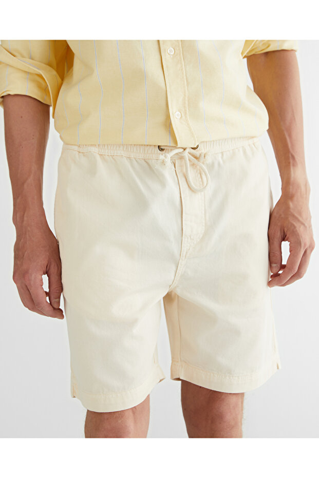 Erkek Krem Regular Fit Şort - 4