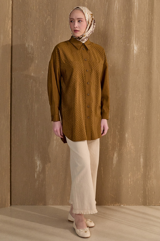 Casual Taşlı Oversize Tunik - 2