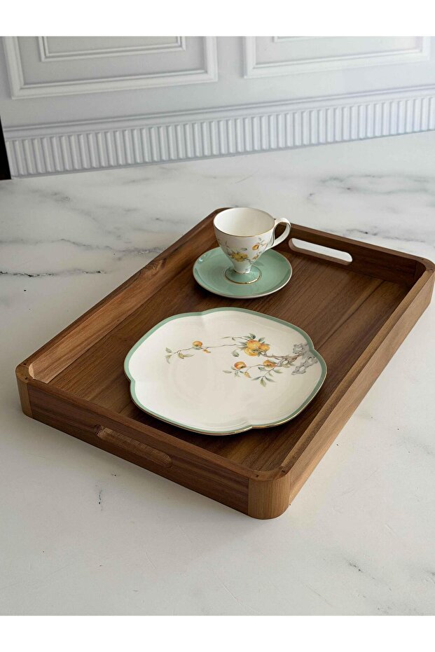 صينية أكاسيا مستطيلة الشكل 39×28 سم - 4