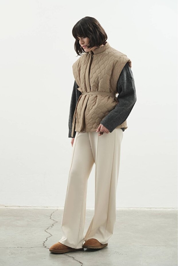 Kapitone Camel Yelek - 2