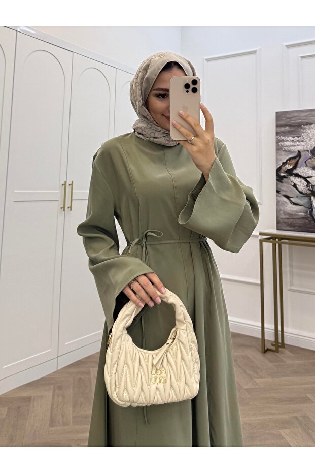 BASİC KUŞAKLI MODAL ELBİSE - 2