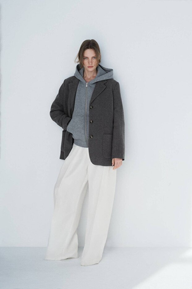 Yün Karışımlı Blazer - 3
