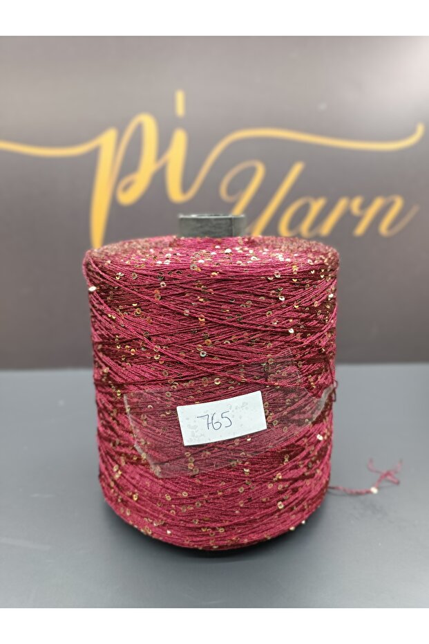 Pullu İp Bordo Gold Pullu 400gr - 2