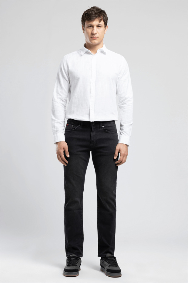 Harry Men's Cotton Straight Jean Trousers Anthracite