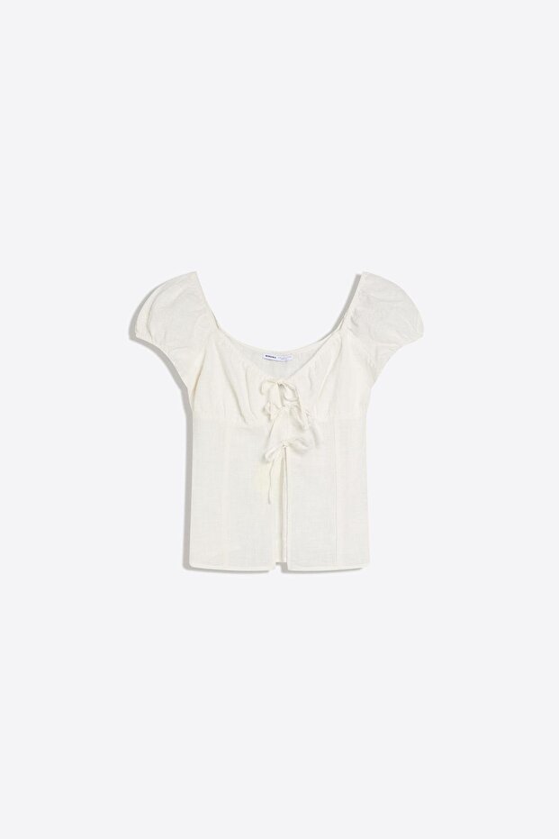 Fiyonklu rustik bluz - 1