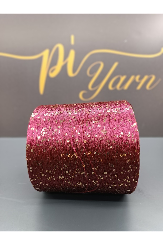 Pullu İp Bordo Gold Pullu 400gr - 1