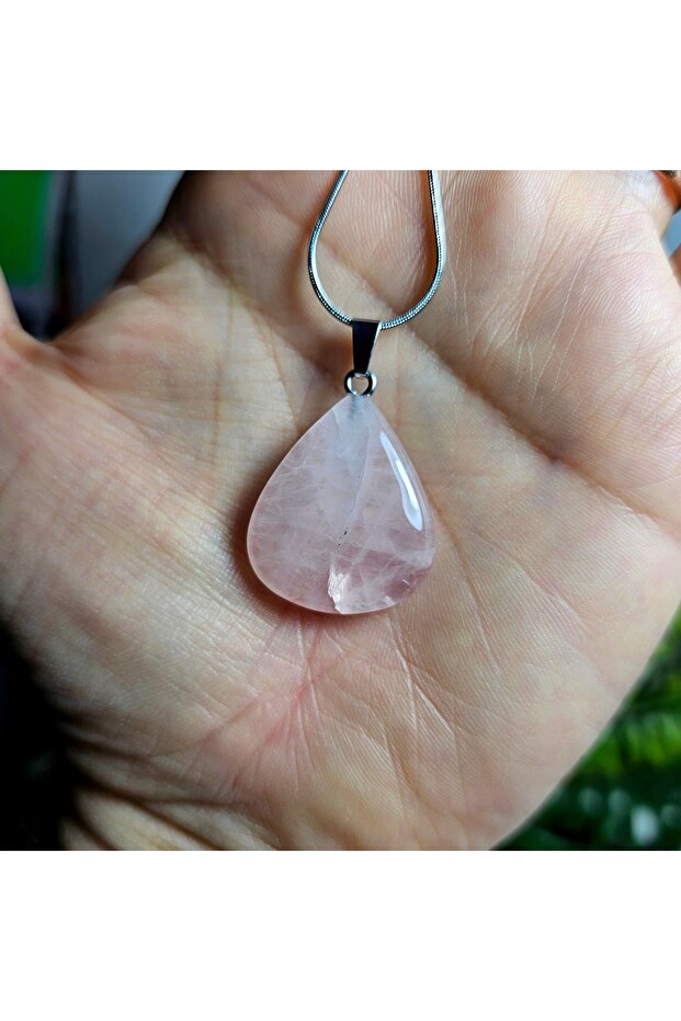 Pink Quartz Natural Stone Necklace - 11 - (Handmade Design Products)