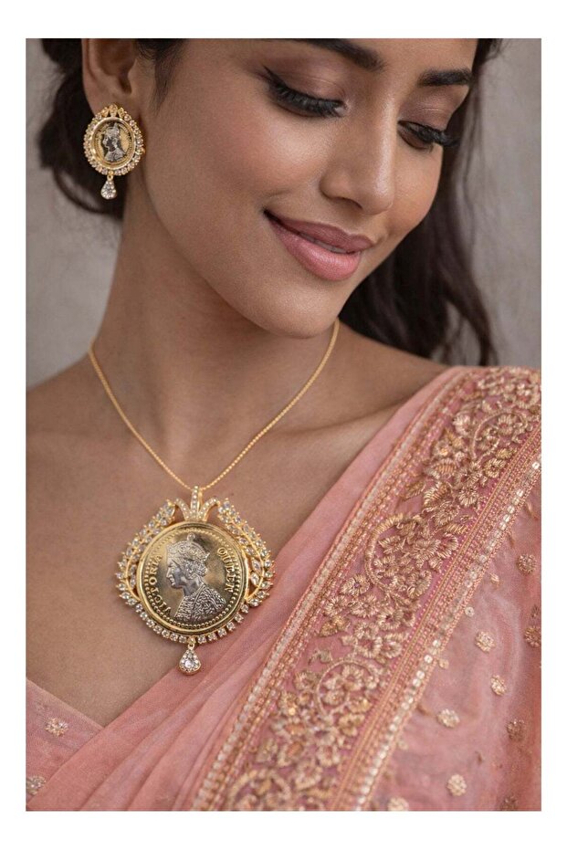 طقم قلادة سوليتير كلاسيكي ساحر من الزركونيا المكعبة - 1