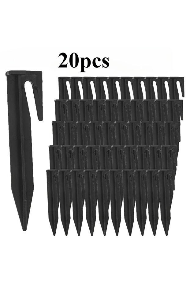 20pcs Garden Lawn Mower Ground Pegs - High-Quality Plastic, Quick Installation, Compatible with Robo