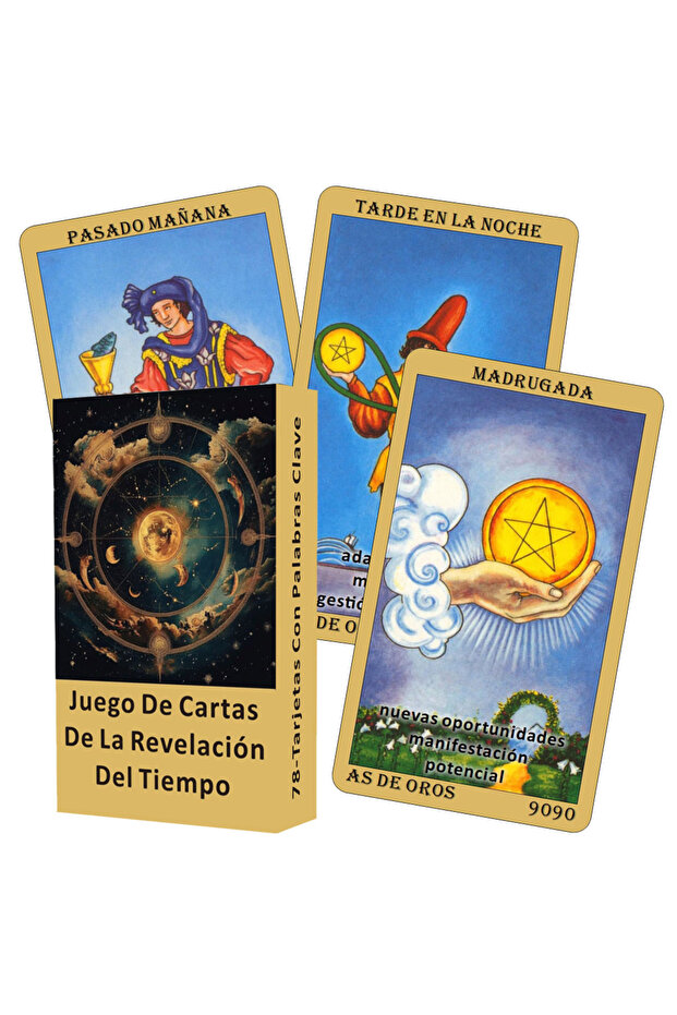 A613 Spanish Tarot Deck, Classic Cards, 78 Cards with Keywords, The Time Revelation Card Deck, 12x7c