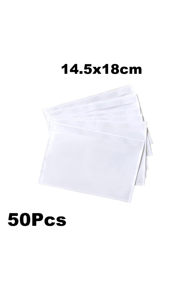 50PCS-14.5x18cm 50pcs Plain Sticky Document Enclosed Wallets Plastic Shipping Pouches Peel and Seal