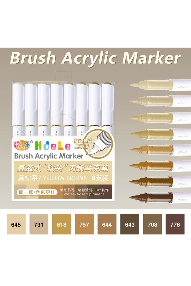 342-16- 8 colors 8 Colors/Box Direct-Liquid Acrylic Color Marker, for Wood, Canvas, Glass, Fabric, E