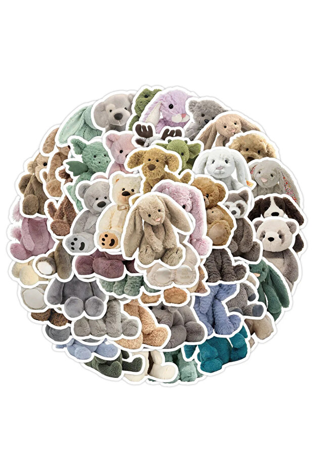 50pcs 50PCS Cute Teddy Bear Doll Sticker Graffiti DIY Phone Case Scrapbook Water Cup Laptop Guitar W