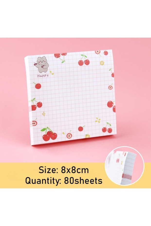 Cherry 100sheets Kids Cartoon Fruit Pattern Sticker Posted It Memo Grid Paper Notebook Message Stick