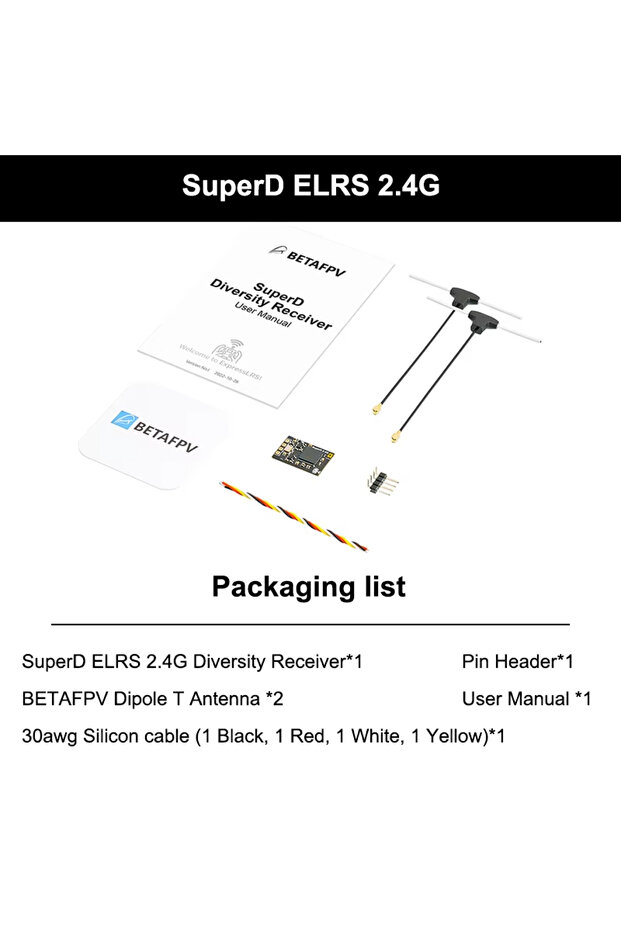 SuperD ELRS 2.4G BETAFPV SuperD ELRS 2.4GHz Diversity Receiver Faraway Traveller FPV Drone Long Rang
