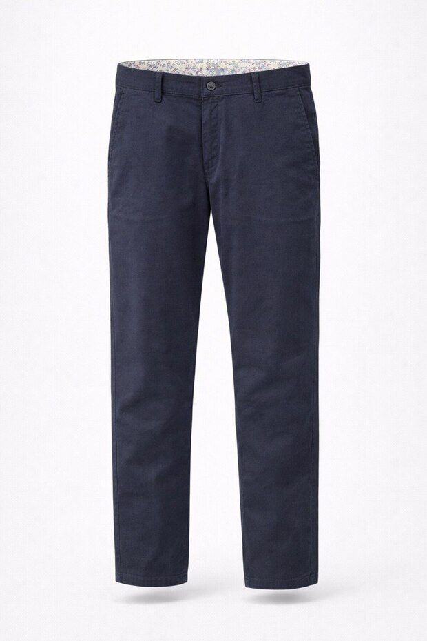 Basic Slim Fit Chino Linen Trousers
