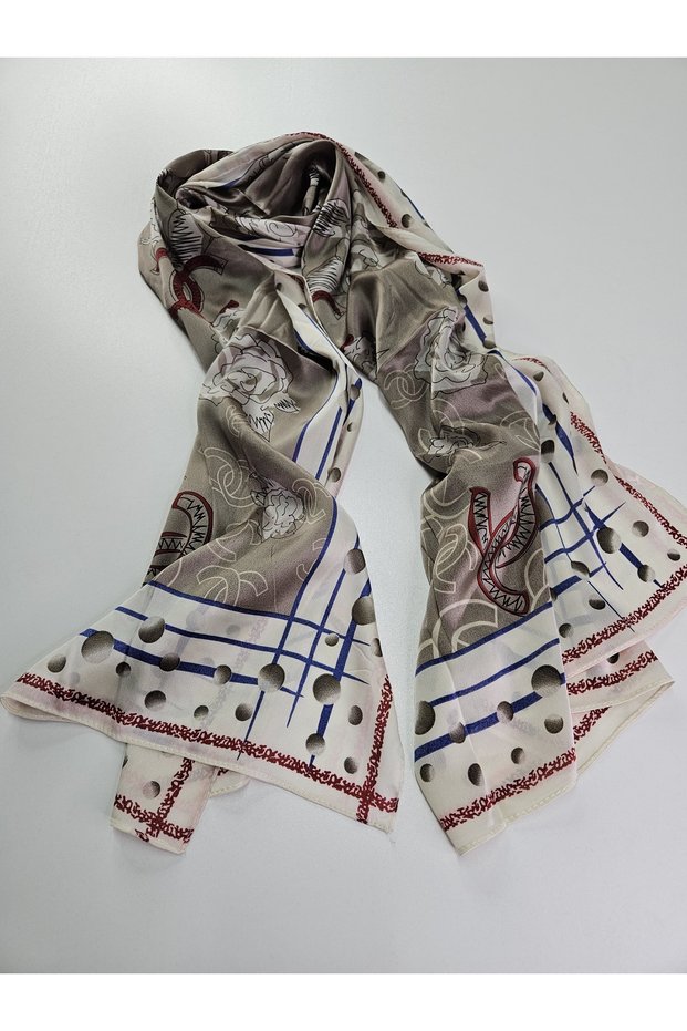 Luxury Voile Silk Shawl Hijab Foulard Scarf Shawl Floral C Pattern 70 X 180 cm