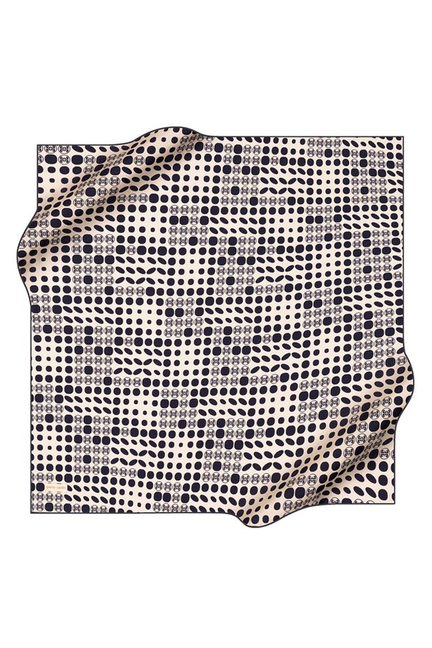 Navy Blue 90X90 Silk Crepe Satin Scarf
