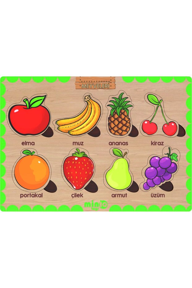 Wooden Turkish Fruits Educational-Pedagogical Puzzle