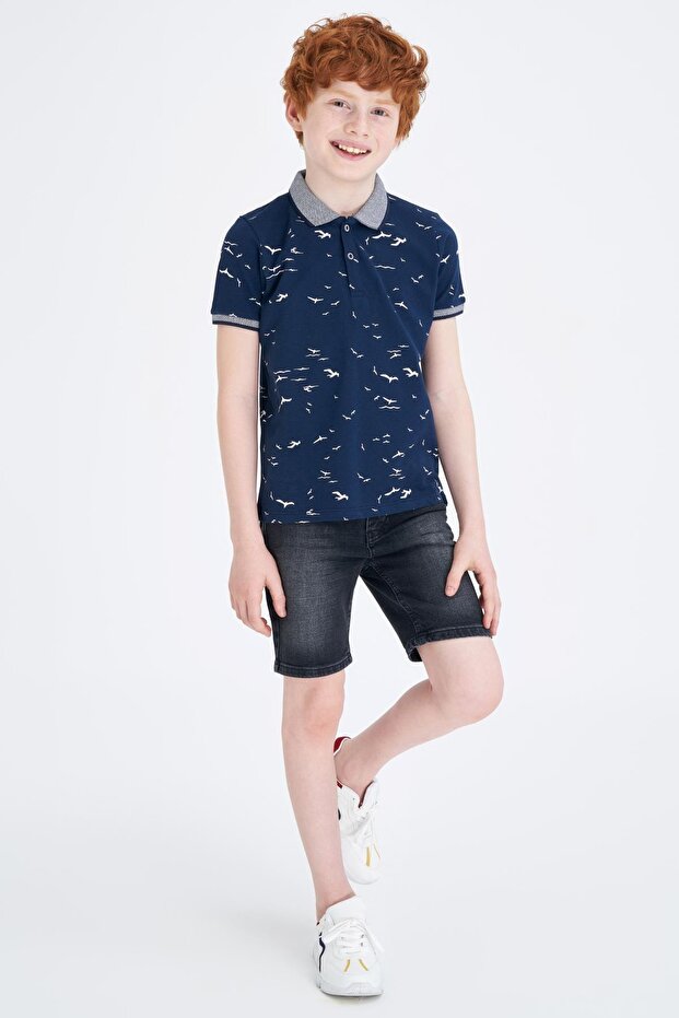 Boys Slim Fit Regular Waist Jean Bermuda