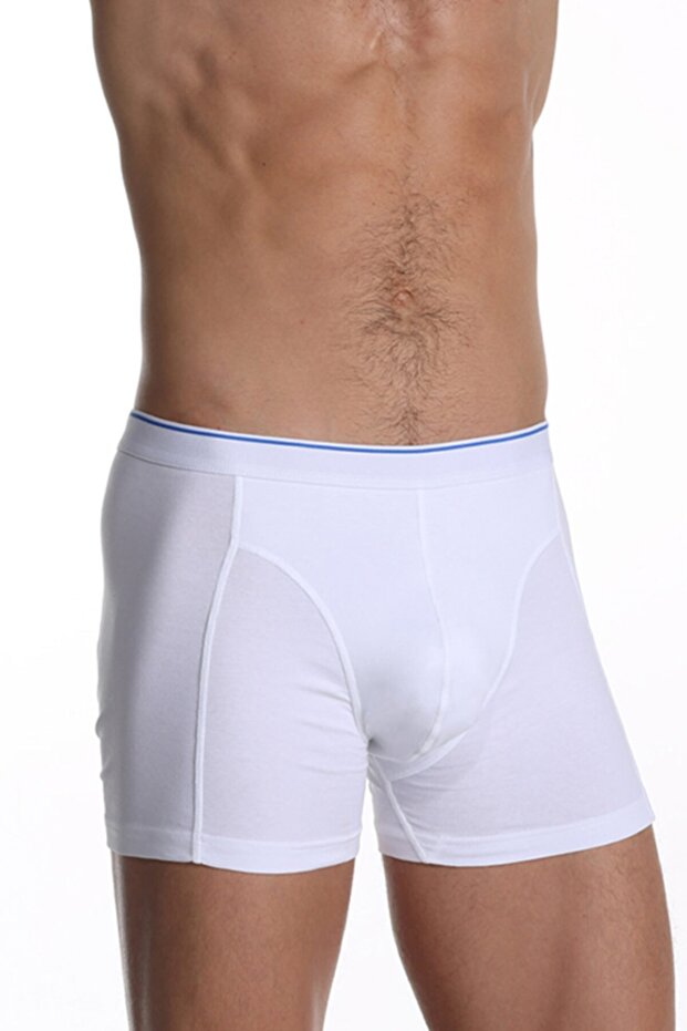 Erkek Elastanlı Beyaz Boxer 0889 - 1