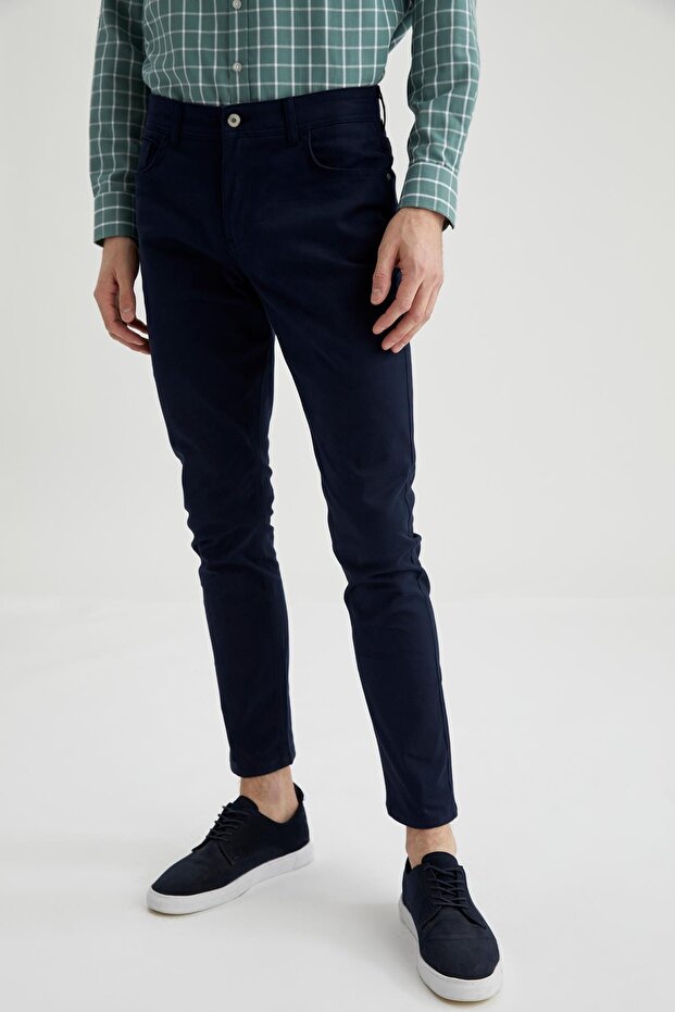 Basic Slim Fit Cepli Chino Pantolon - 2